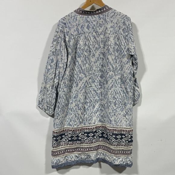 Maeve by Anthropologie Blue and White Patterned Kimono Cardigan - Picture 6 of 6